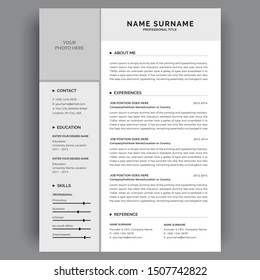 Vector minimalist cv / resume template