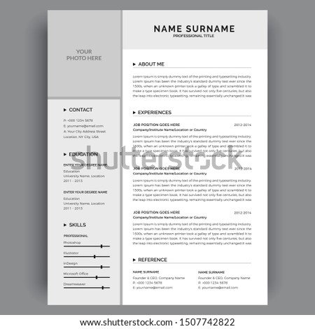 Vector minimalist cv / resume template