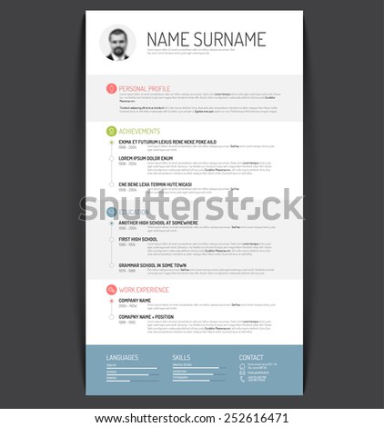Vector minimalist cv / resume template