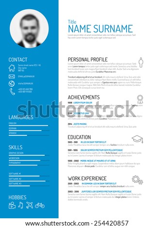 Vector minimalist cv / resume template