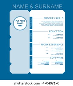 Vector minimalist cv/resume template