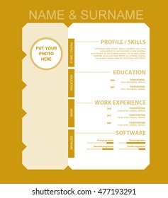 Vector minimalist cv/resume template