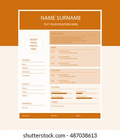 Vector minimalist cv/resume template