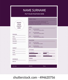 Vector minimalist cv/resume template