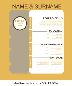 Vector minimalist cv/resume template