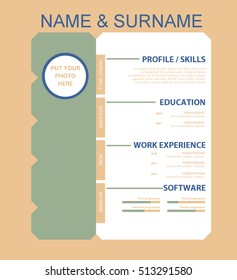 Vector minimalist cv/resume template