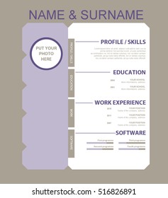 Vector minimalist cv/resume template