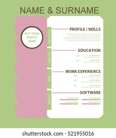 Vector minimalist cv/resume template