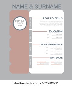 Vector minimalist cv/resume template