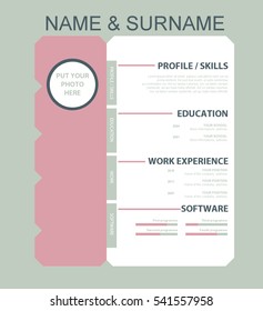 Vector minimalist cv/resume template