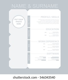 Vector minimalist cv/resume template