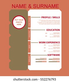 Vector minimalist cv/resume template