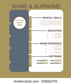 Vector minimalist cv/resume template
