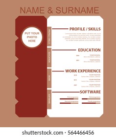 Vector minimalist cv/resume template