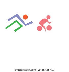 vector minimalist cycling logo or clip art