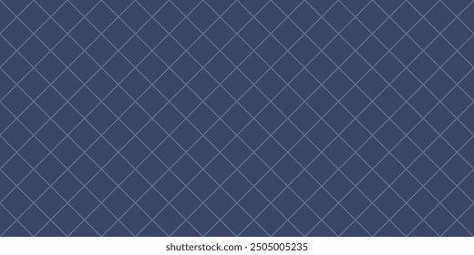 Vector minimalist diagonal square grid seamless pattern. Abstract minimal blue geometric texture. Subtle background with linear lattice, net, outline mesh, grill. Simple basic repeating geo design