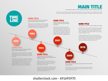 Vector minimalist diagonal timeline report template Infographic with circles