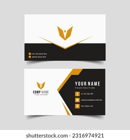 Vector Minimalist and Elegant Business Card Template with Yellow Color.