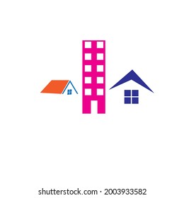 vector minimalist or flat building logo or clipart
