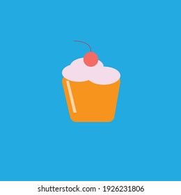 Vector minimalist flat cup cake icon