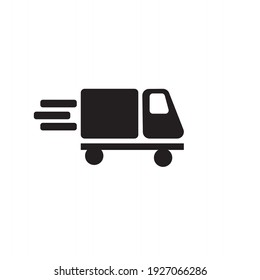 vector minimalist or flat delivery truck logo or clipart or icon