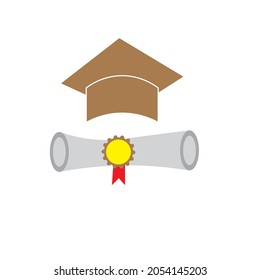 vector minimalist or flat education or graduation logo
