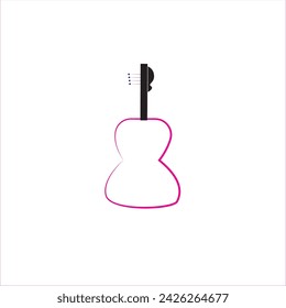 vector minimalista guitarra plana logo o clip art