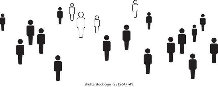 Vector minimalist flat icon people community isolated on white background