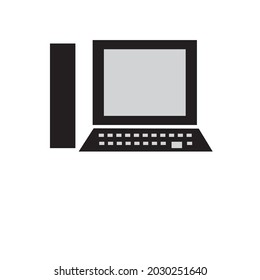 vector minimalist or flat illustration of desktop computer