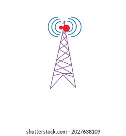 Vektorminimalistische oder flache Illustration von Turm oder Mobilturm