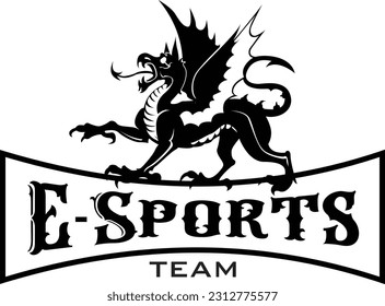 Esportes de dragón con logotipo plano minimalista Vector aislados en fondo blanco
