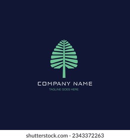 Vector minimalist flat logo leaf nature company template