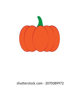 ilustración de calabaza plana o minimalista vectorial