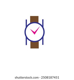 Vector minimalista o reloj plano o reloj de pulsera arte de Clip