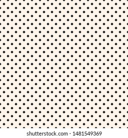 Vector minimalist floral geometric seamless pattern. Simple black and white texture with small crosses, squares, dots, tiny flower silhouettes. Monochrome pixel art background. Minimal repeat design