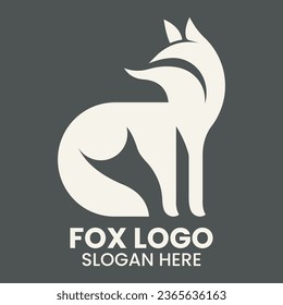Vector minimalist fox logo design
