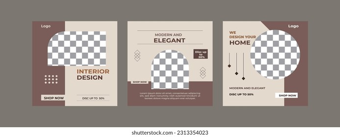 Vector minimalist furniture sale banner or social media post template