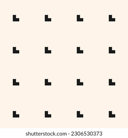 Vector minimalist geometric pattern. Abstract geo black and white seamless texture with small geometrical shapes, pixels, squares. Subtle minimal background. Simple design element for decor, prints