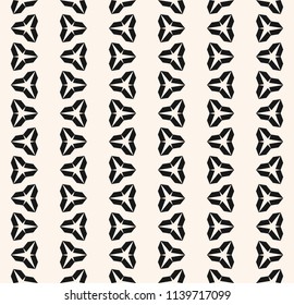 Vector minimalist geometric seamless pattern with triangular shapes, small elements. Simple abstract monochrome repeat background. Black and white texture. Stylish modern design for decor, prints 