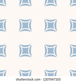 Vector minimalist geometric seamless pattern. Simple texture with curved squares. Abstract minimal background in pastel colors, light blue and beige. Elegant modern repeat design for decor, packaging