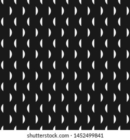 Vector minimalist geometric seamless pattern with small wavy shapes, curved lines. Simple abstract monochrome minimal texture. Subtle black and white background. Dark repeat design for decor, covers