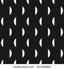 Vector minimalist geometric seamless pattern with small wavy shapes, curved lines. Simple abstract monochrome minimal texture. Subtle black and white background. Dark repeat design for decor, web