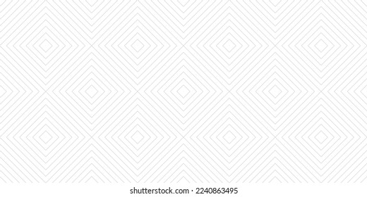 Vector minimalist geometric seamless pattern. Subtle elegant texture with diamonds, rhombuses, thin lines, tiles. Abstract gray and white graphic ornament. Minimal linear background. Repeat geo design