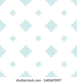 Textura geométrica vectorial minimalista con formas florales, cuadrados, cruces. Patrón mínimo sin fisuras florales. Fondo sencillo de color verde claro y blanco. Elegante adorno. Repetir diseño
