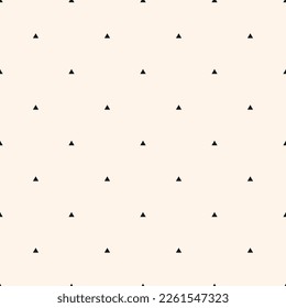 Vector minimalist geometric texture with small triangles, tiny shapes. Abstract modern minimal seamless pattern. Simple monochrome background. Repeat black and white design for decor, wallpaper, print