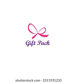 Vector minimalist gift pack logo or clip art