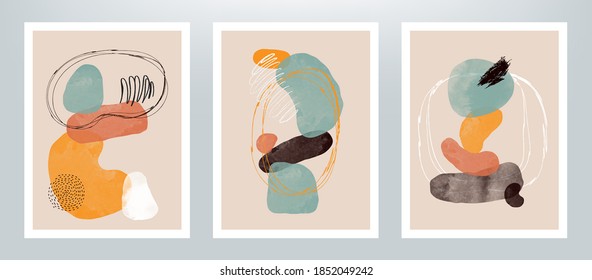 Сreative vector minimalist hand painted illustrations for cover design or wall decoration.