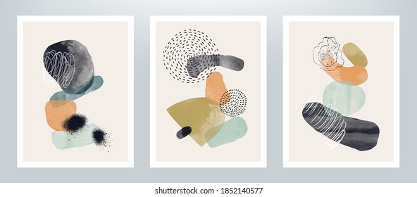 Сreative vector minimalist hand painted illustrations for cover design or wall decoration.