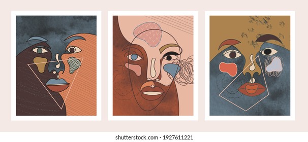 Сreative vector minimalist hand painted illustrations for cover design or wall decoration.