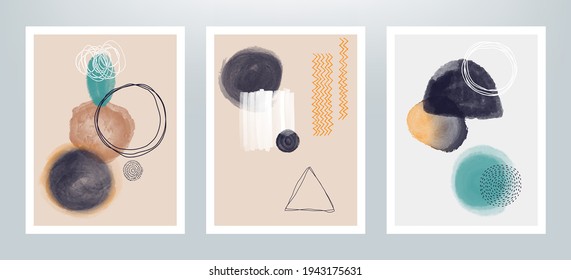 Сreative vector minimalist hand painted illustrations for cover design or wall decoration.